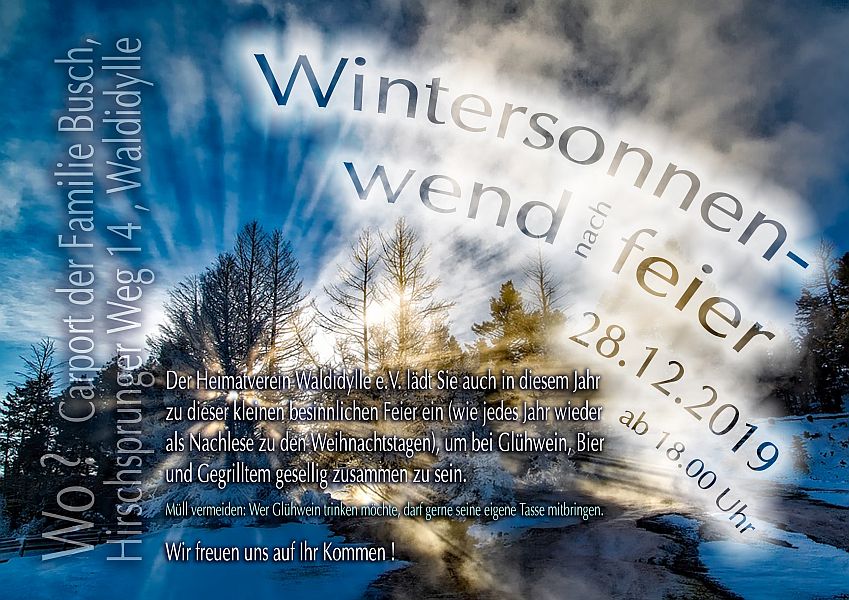Wintersonnenwend-Feier 2019 Waldidylle